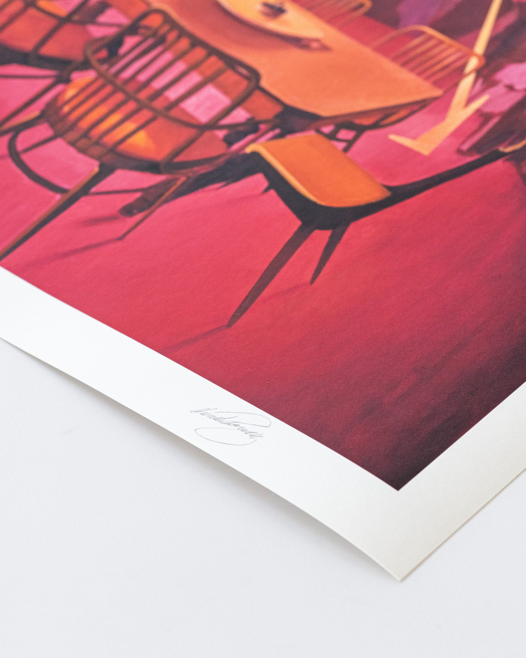 Artist signature on Print Artwork by Charles Paradis.