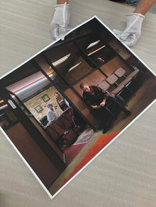 Limited edition print from the clusters serie being examined by a professional 