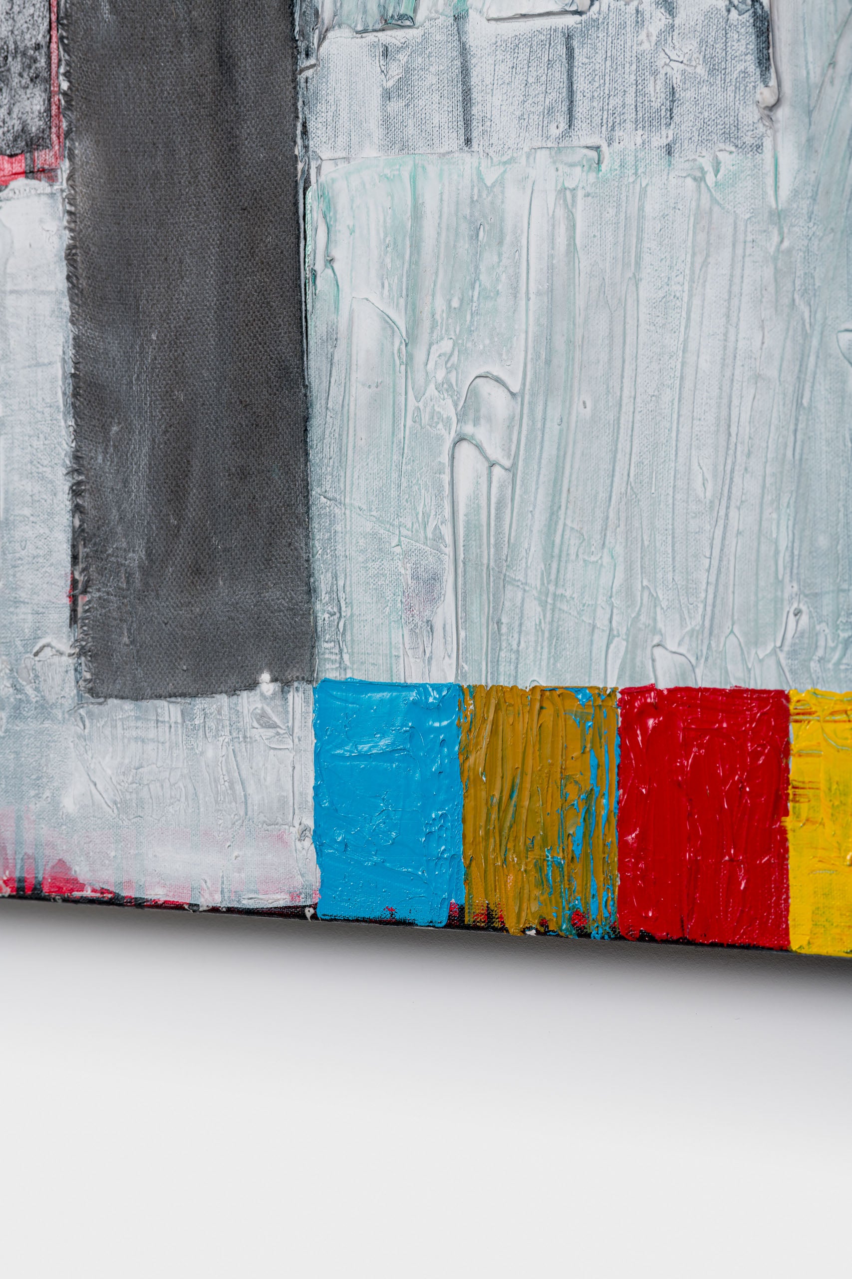 Abstract painting "Fluo" by Montreal contemporary artist Jean-Michel Correia, inspired by Boulez’s "Éclats multiples"