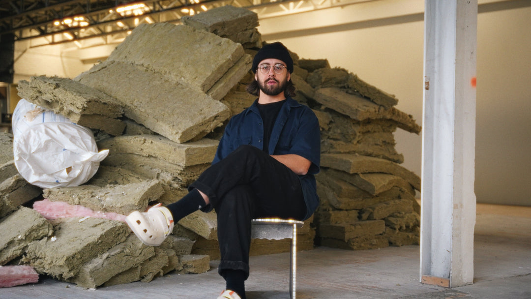 Montreal based artist Jeremy Paguet in his studio